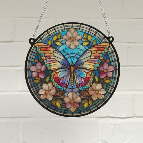 Butterfly Stained Glass Effect Suncatcher